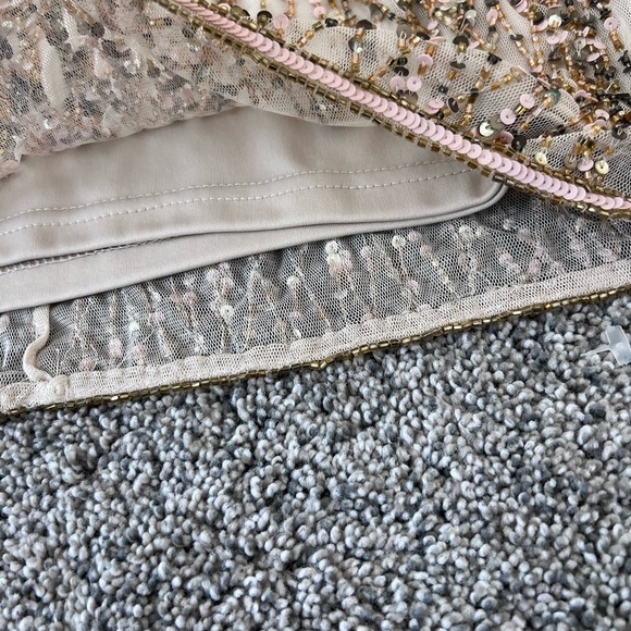 Adrianna Papell Women's Beaded Blouson Cocktail Dress with Linear Beading US 6 - Picture 4 of 13